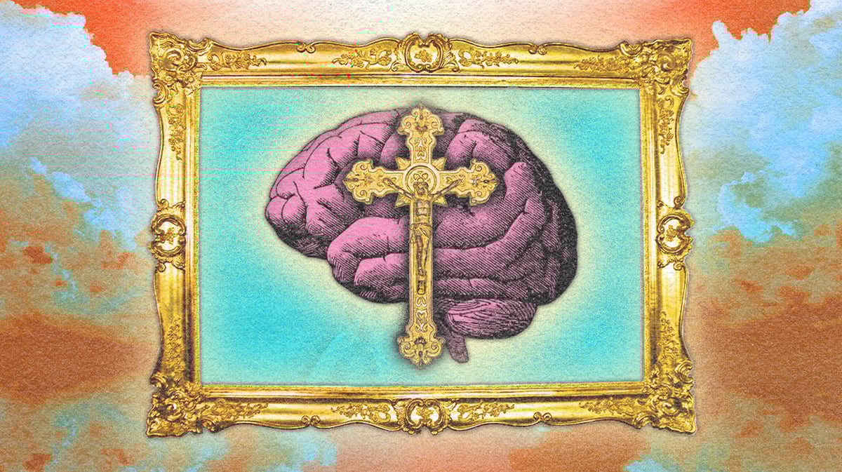 “We are built to feel the presence of the transcendent relationship in our love for one another, one another human beings and one another living beings.” says Lisa Miller. Graphics by KCRW’s Gabby Quarante