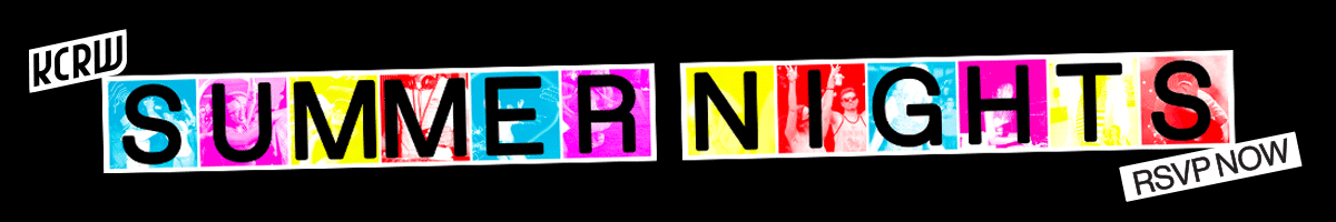 An animated banner ad reads: KCRW Summer Nights. RSVP now.
