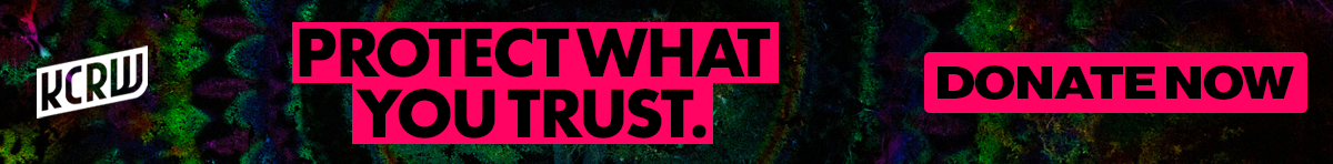 A banner ad reads: KCRW. Protect What You Trust. Donate Now.