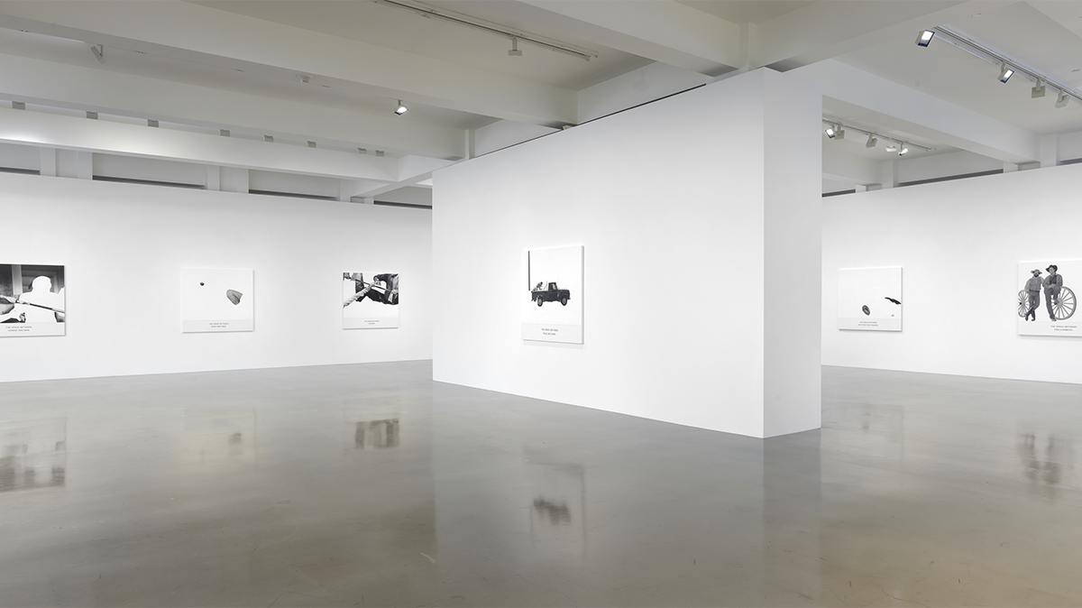 Installation view, “John Baldessari, The Space Between,” June 12–September 11, 2021, Sprüth Magers, Los Angeles. All artworks © John Baldessari 2019. Courtesy Estate of John Baldessari © 2021. Photo by Robert Wedemeyer. 