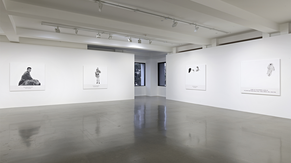 Installation view, “John Baldessari, The Space Between,” June 12–September 11, 2021, Sprüth Magers, Los Angeles. All artworks © John Baldessari 2019. Courtesy Estate of John Baldessari © 2021. Photo by Robert Wedemeyer. 