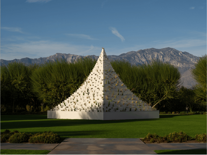 Agnes Denes. Titled The Living Pyramid