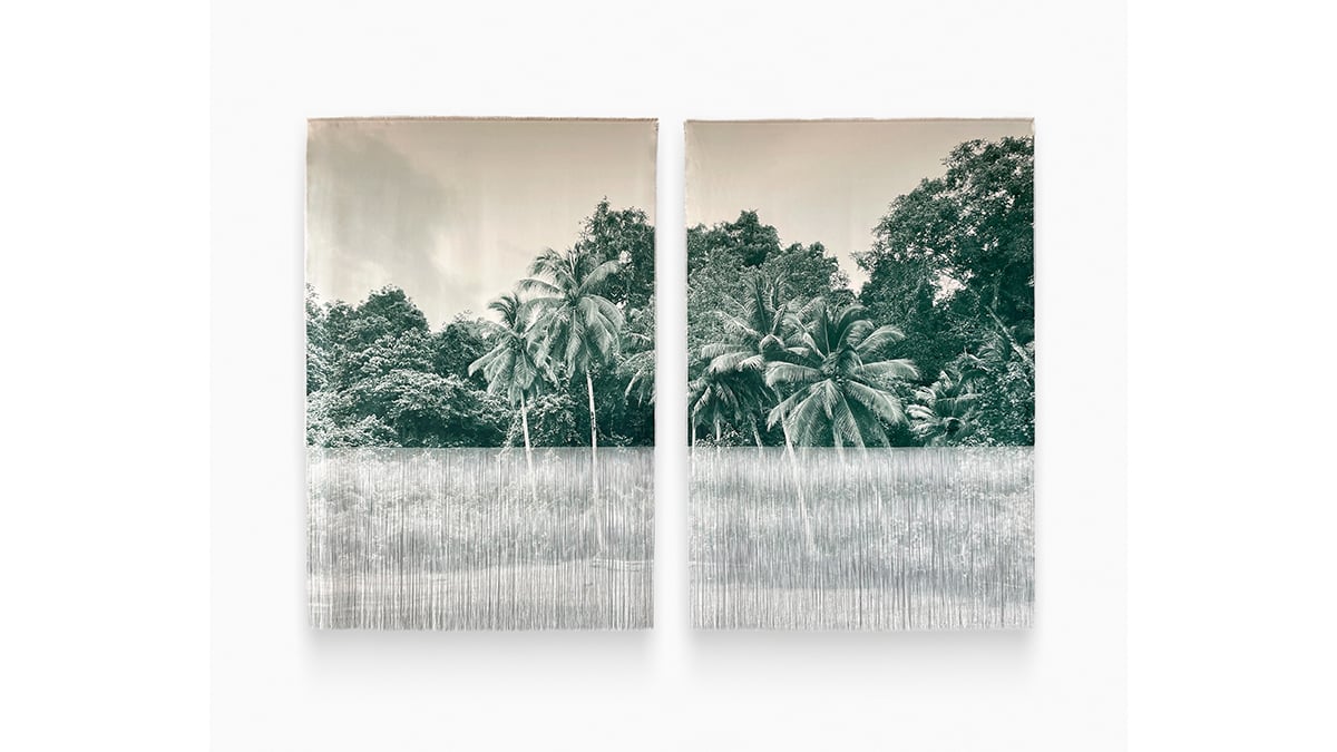 Ana González, MORROMICO, diptych sublimation printing on roughened tarp, 2023  © Ana González Courtesy: the artist and Sean Kelly, New York/Los Angeles