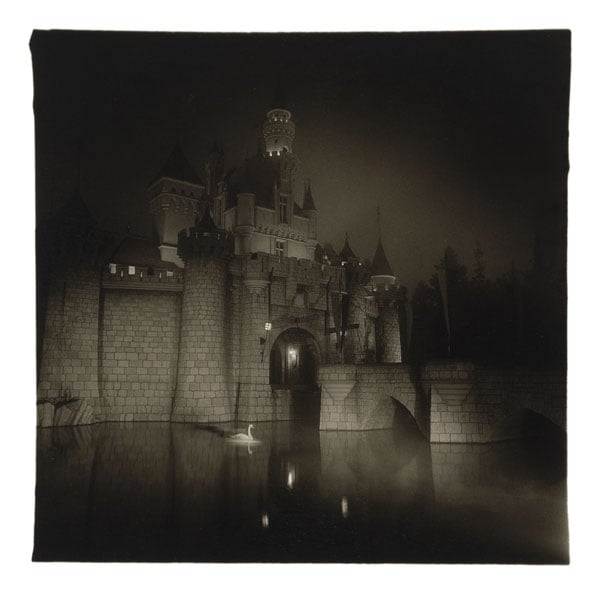 A very moody image of the Disneyland castle by Diane Arbus