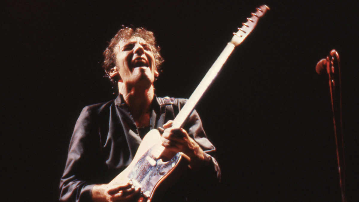 Bruce Springsteen at the Providence Civic Center in Rhode Island, August 26, 1978. Photo by Arthur DAmario III via Shutterstock