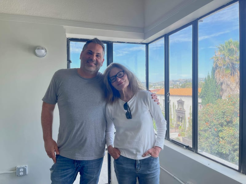 Cameron Hassid and Barbara Lamprecht in a unit at Jardinette, Lower res, Photo by Frances Anderton, IMG_6994