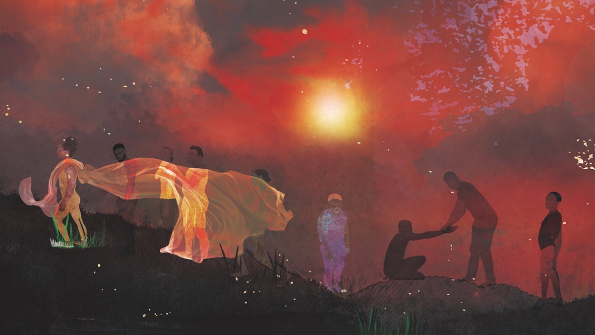 Carla Jay Harris, “Of the Wind,” 2021, hand embellished pigment print mounted on Dibond, Edition of 2, 44 x 57.75 inches.  © Carla Jay Harris. Courtesy of Luis De Jesus Los Angeles.