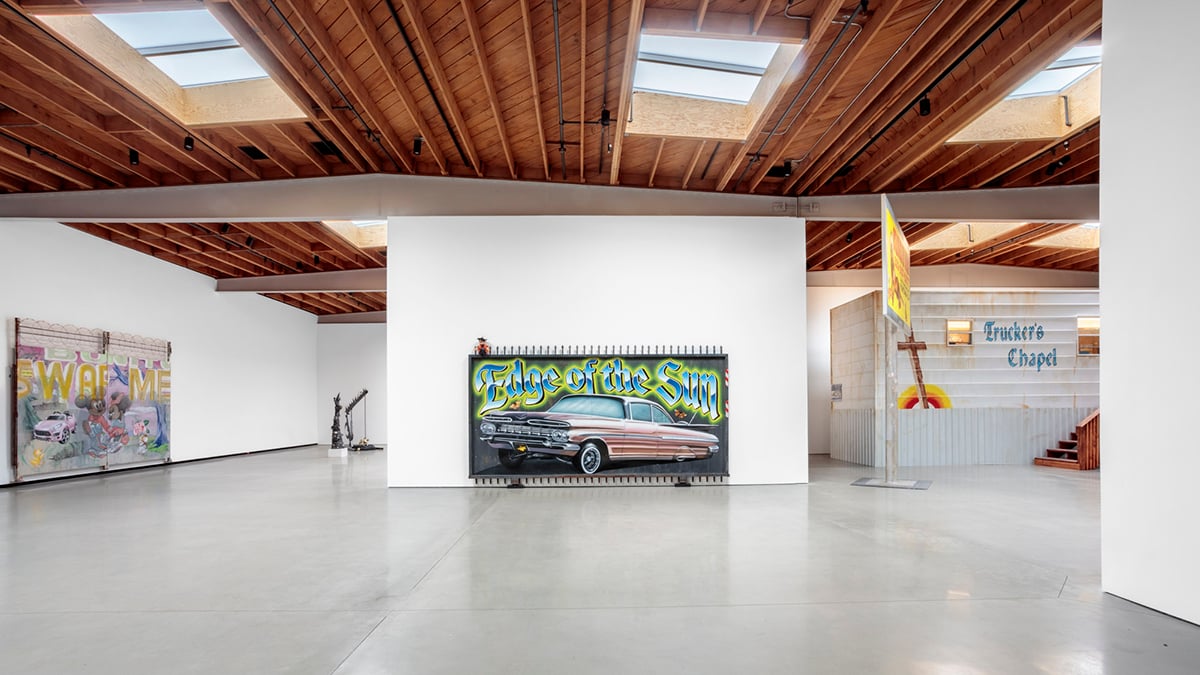 Installation view of At the Edge of the Sun. Image Courtesy of Jeffrey Deitch, Los Angeles. Photo by Charles White.