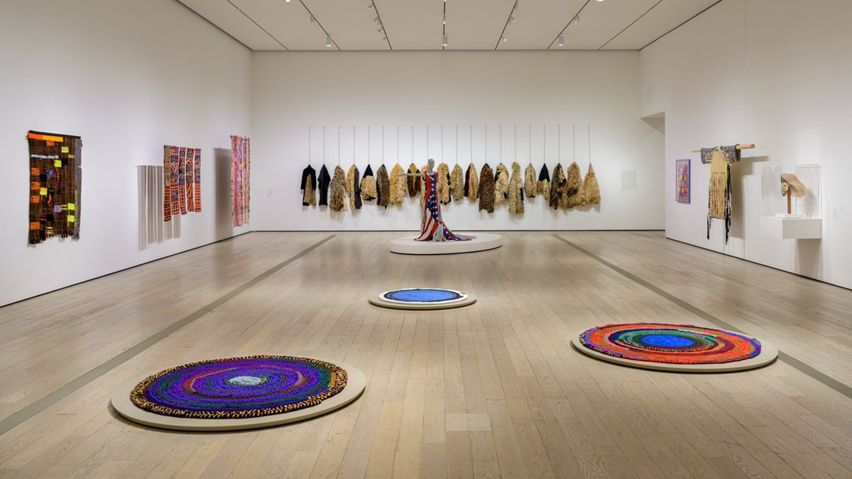 Installation photo of the exhibition Woven Histories: Textiles and Modern Abstraction at the Los Angeles County Museum of Art, Sep 17, 2023 - Jan 21, 2024, photo © Museum Associates/LACMA.