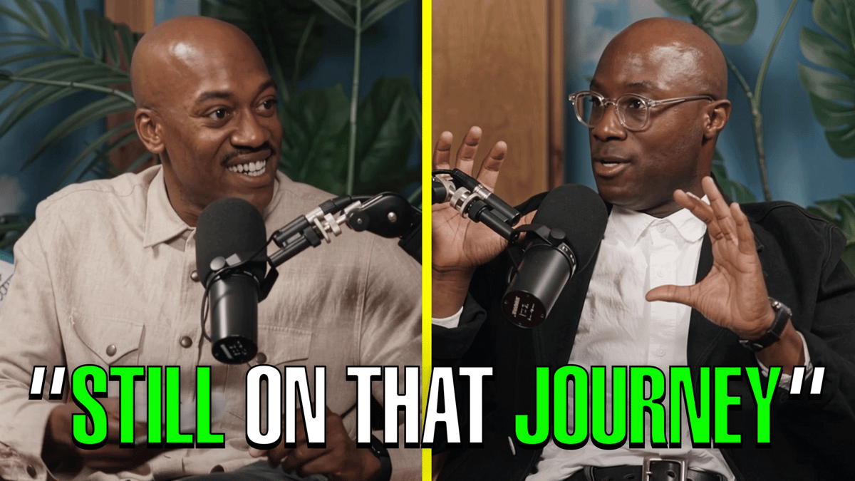 Filmmaker Barry Jenkins speaks with Sam Sanders. Photo by Romm Alcantara/KCRW.