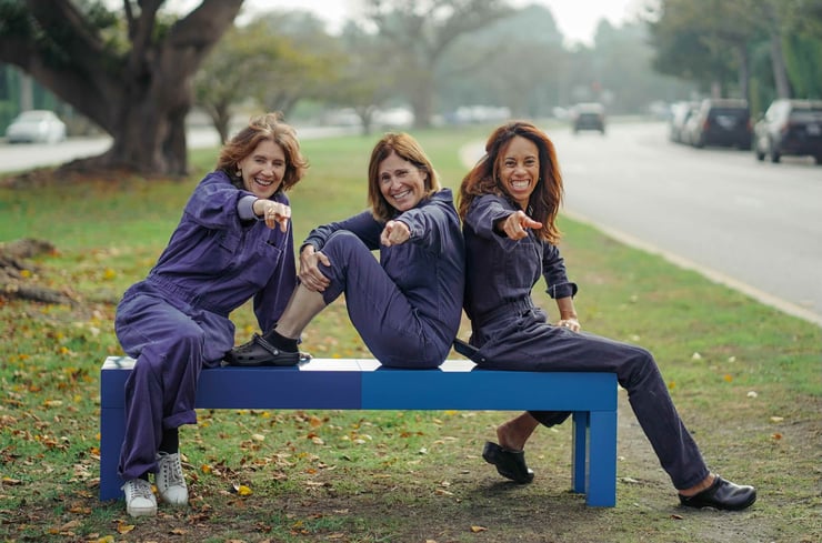 Frances, Jona Frank and Nicola Goode, San Vicente traffic median, 2025. Photo by Andrew Turman copy