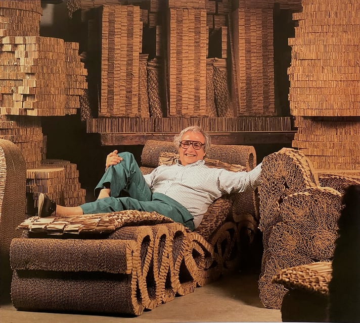 Gehry on sofa, AR, 1987, IMG_2572