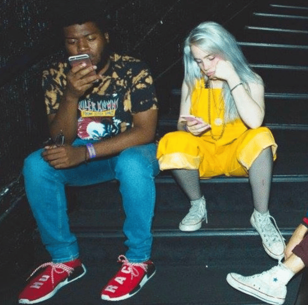 Khalid and Billie Eilish backstage at School Night 10-10-16