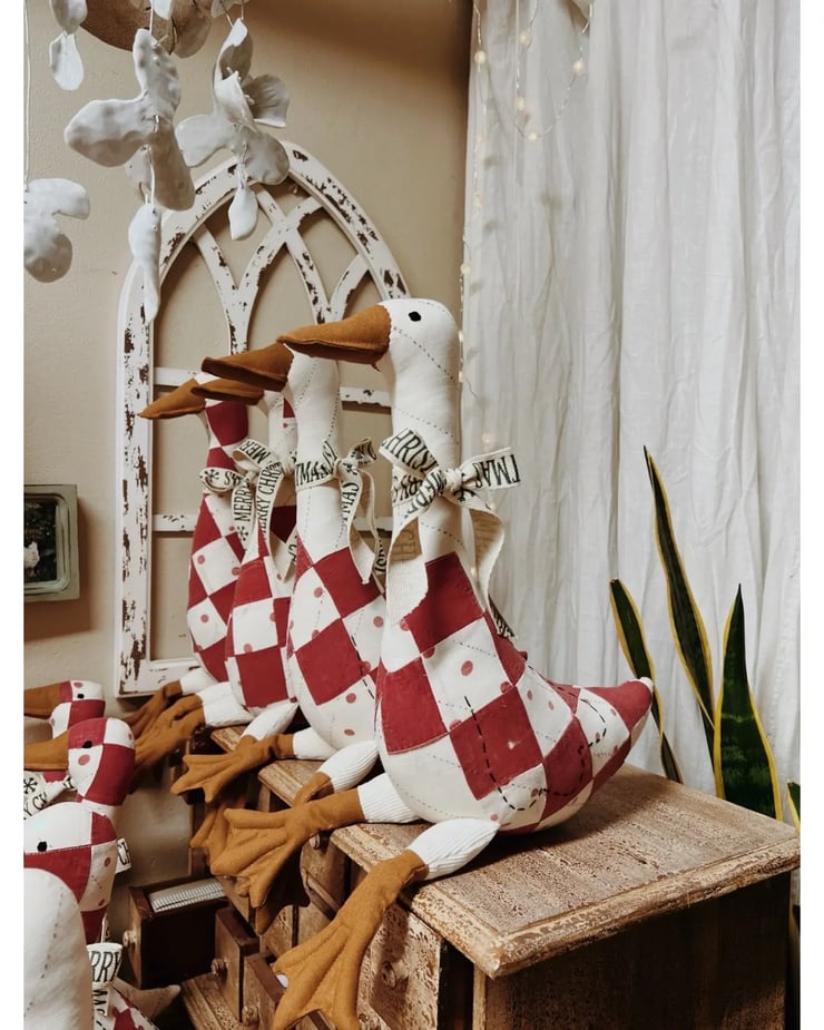 LA Lovie goose from repurposed quilt