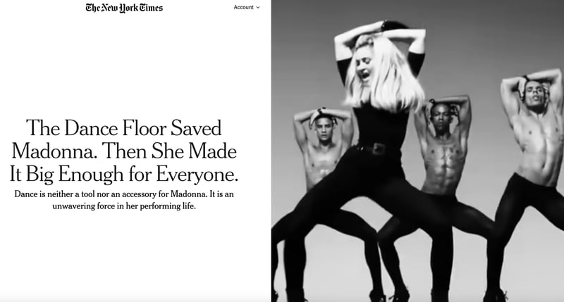 Madonna article, NYT