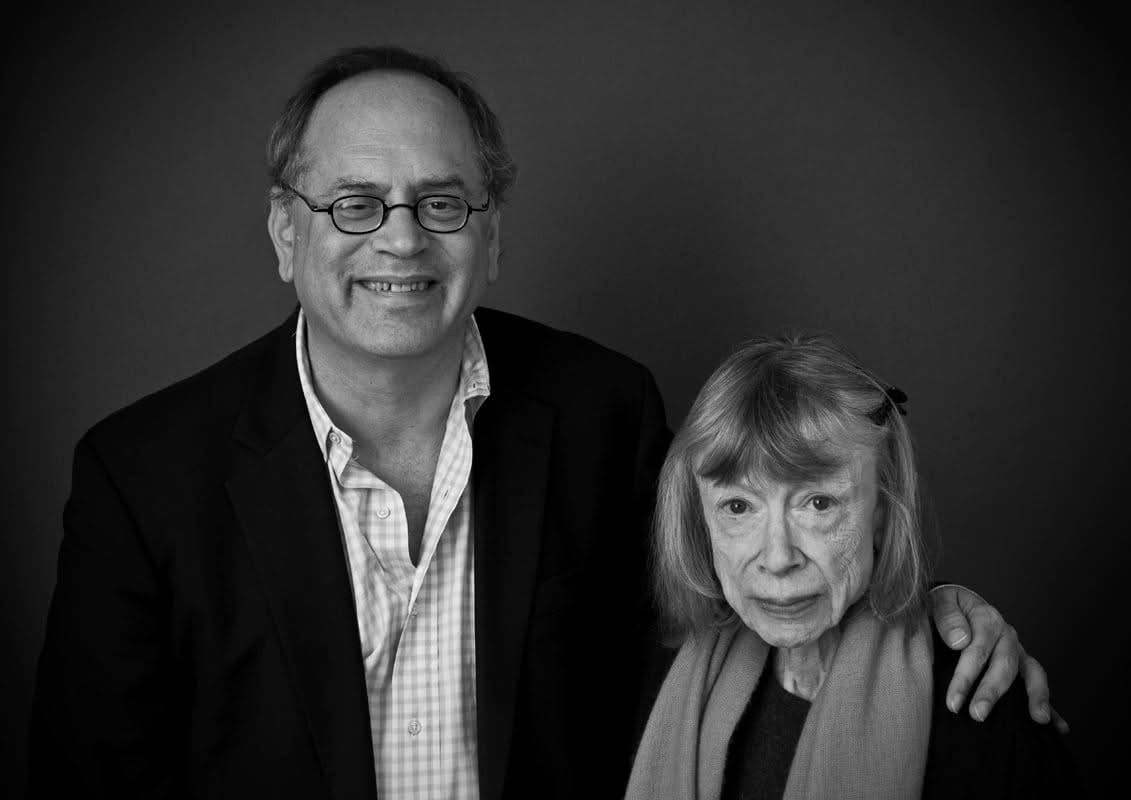 Michael Silverblatt with Joan Didion – Photo by Larry Hirshowitz