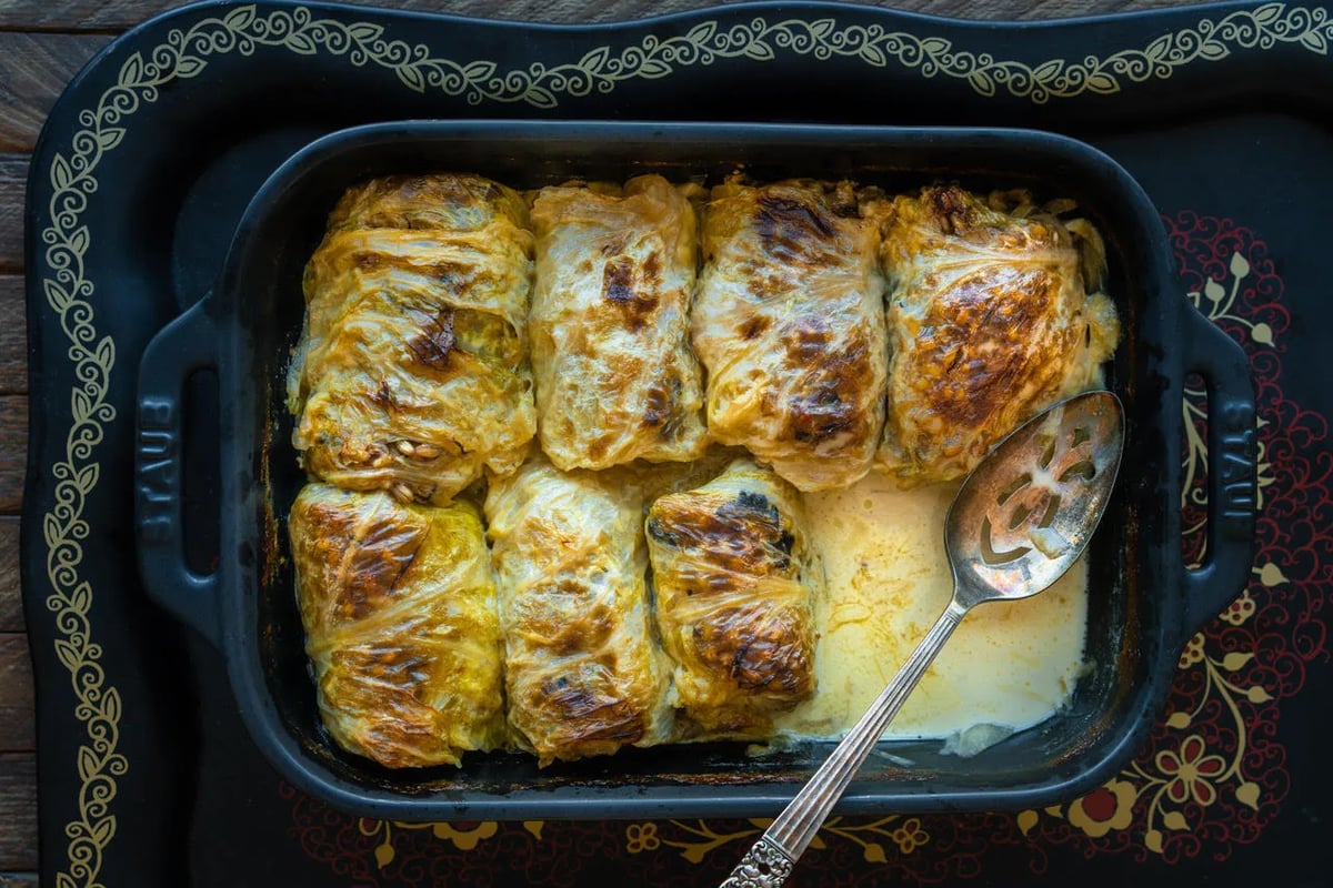 Modernizing a traditional recipe, Anna Voloshyna makes a stubbed cabbage using brined leaves from a jar. Photo credit- Anna Voloshyna