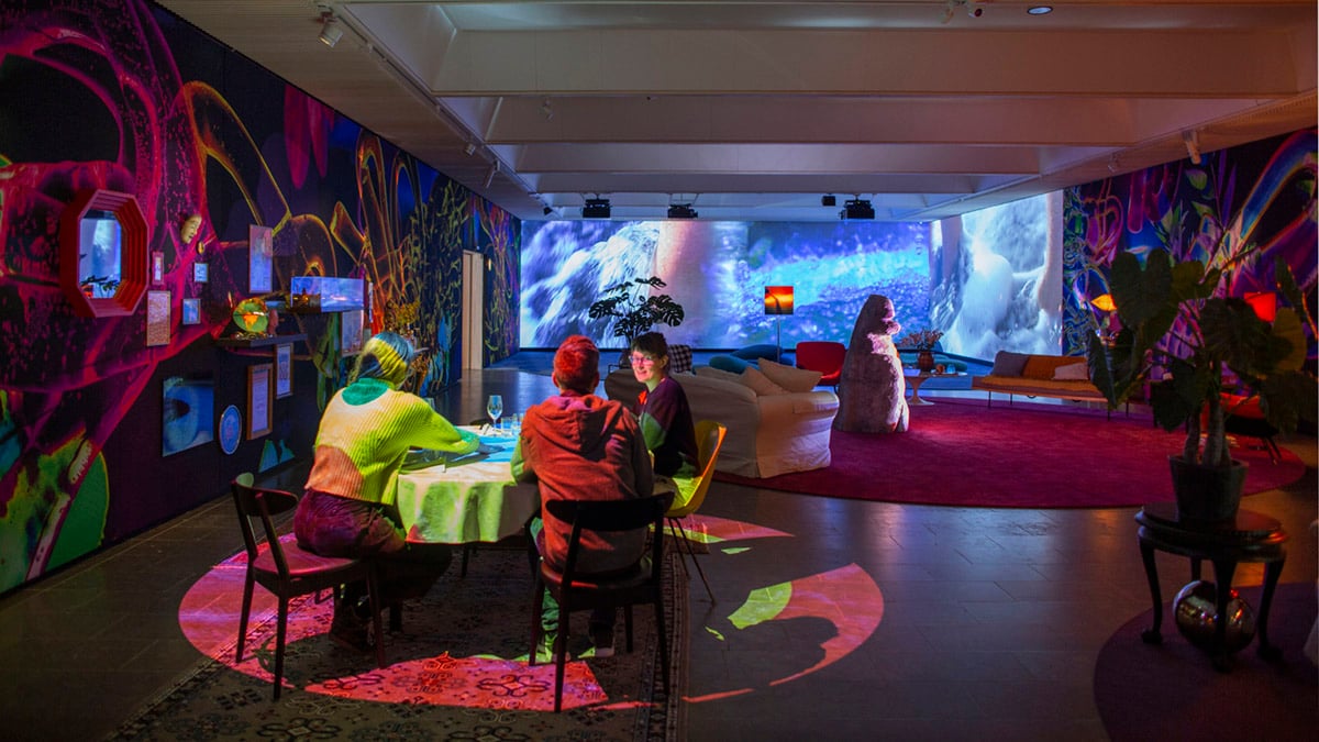 Installation view, Louisiana Museum, Pipilotti Rist, “Åbn min lysning (Open My Glade),” Humlebæk, Denmark, 2019. Photo by Poul Buchard. © Pipilotti Rist. Courtesy the artist, Hauser & Wirth, and Luhring Augustine.