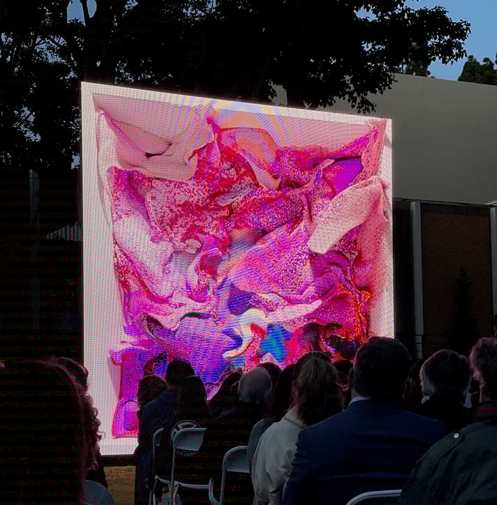 Refik Anadol, UCLA, 2022, pink, IMG_7443-1