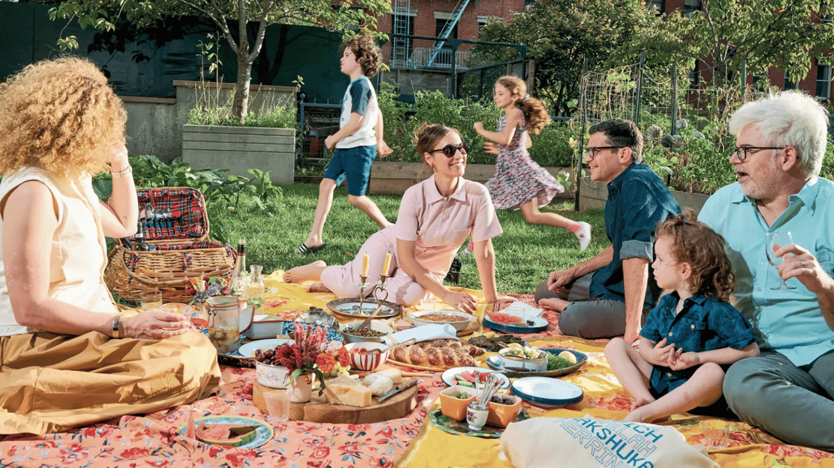 Naama Shefi, author of "The Jewish Holiday Table," celebrates a Shabbat meal with her family. Photo by Penny De Los Santos.