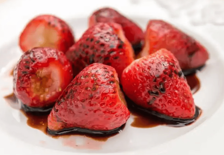 Strawberries drizzled with balsamic vinegar