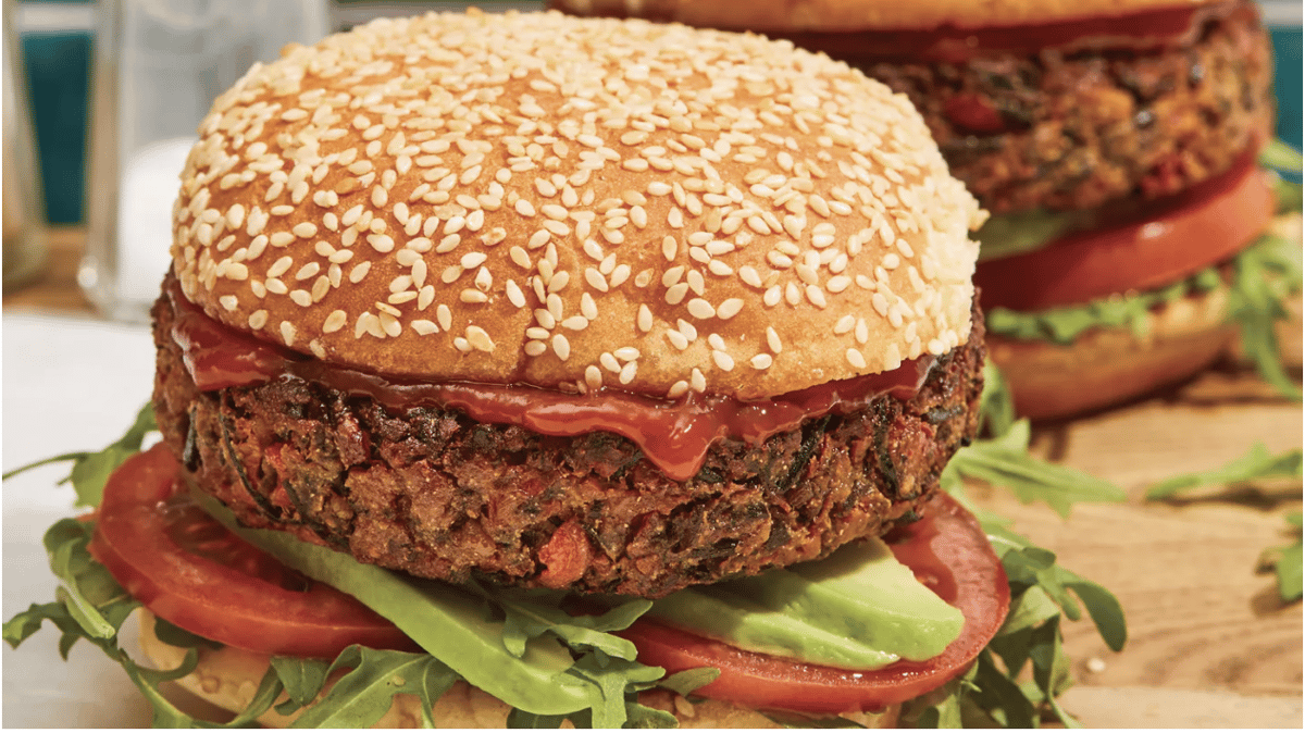 With Worcestershire, arame, and liquid smoke, the tempeh burger at WaterCourse Foods in Denver, Colorado is a study in umami. Photo by Evi Ebeler.
