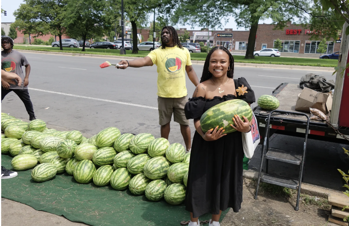 Tyler Boudreaux holding a watermelon. Photo courtesy of Tyler Boudreaux.