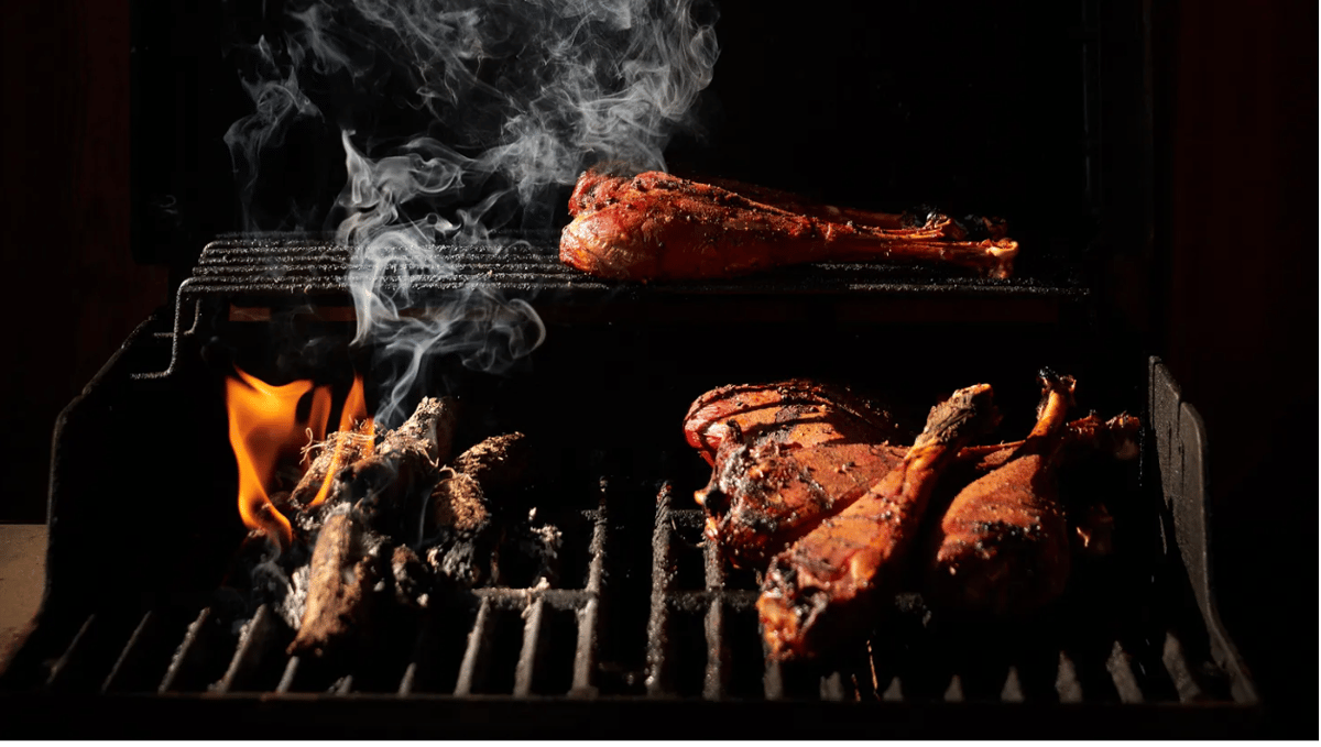 Smoking a wild turkey leg is one way to prepare the bird. Photo by Sam Averett.