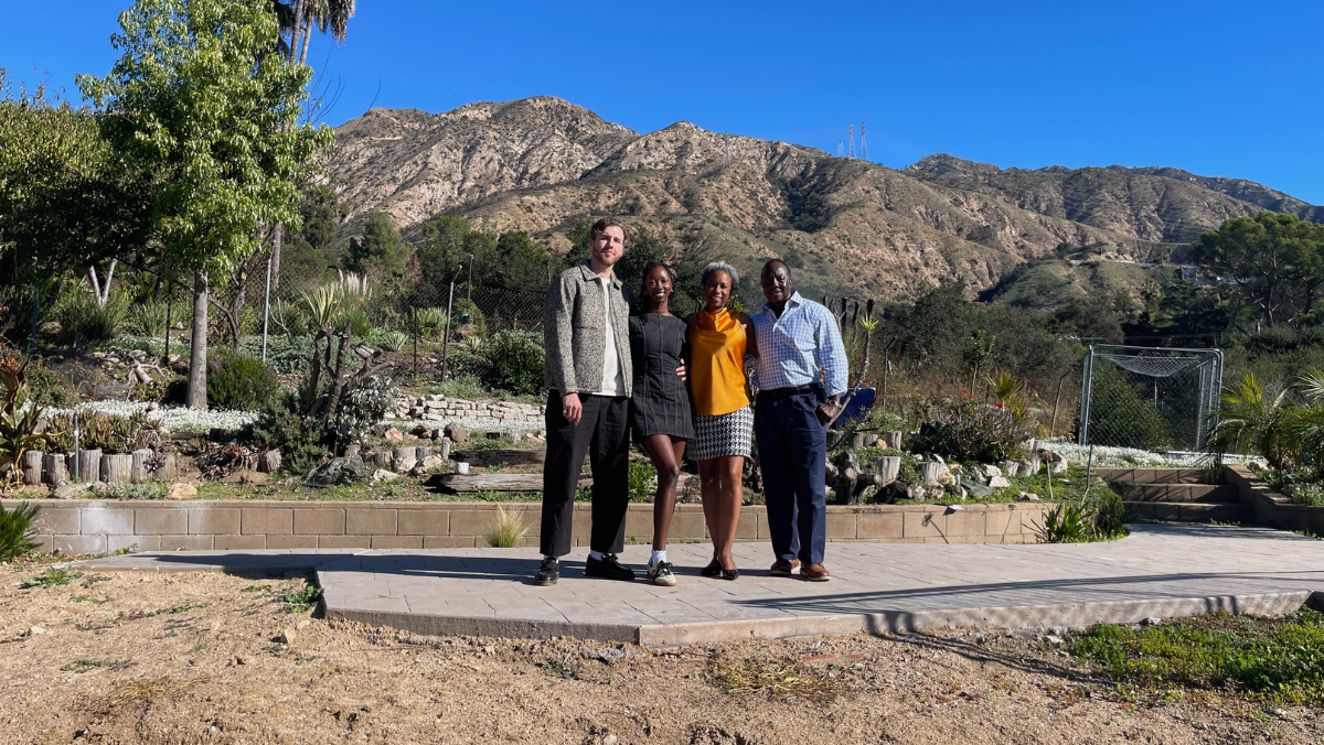The Bryants and Kinsey Green at their site in Altadena