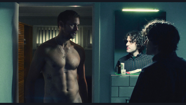 Alexander Skarsgård and Harry Melling star in the BDSM romantic comedy ‘Pillion.’ Photo Courtesy of A24.