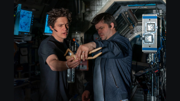 Directors Phil Lord and Christopher Miller on the set of their film PROJECT HAIL MARY, from Amazon MGM Studios. Jonathan Olley. © 2026 Amazon Content Services LLC. All Rights Reserved.