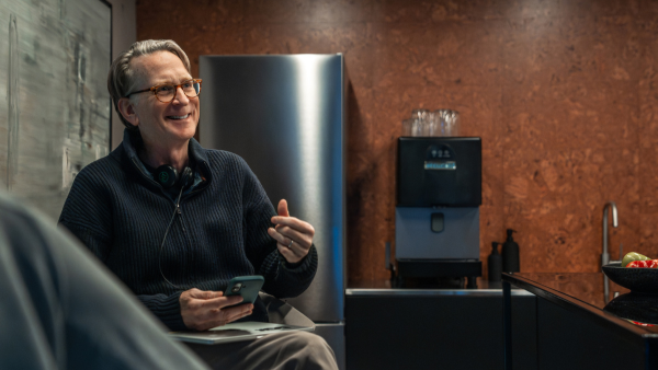 David Koepp on the set of Disclosure Day. Photo by Niko Tavernise/Universal Pictures and Amblin Entertainment.