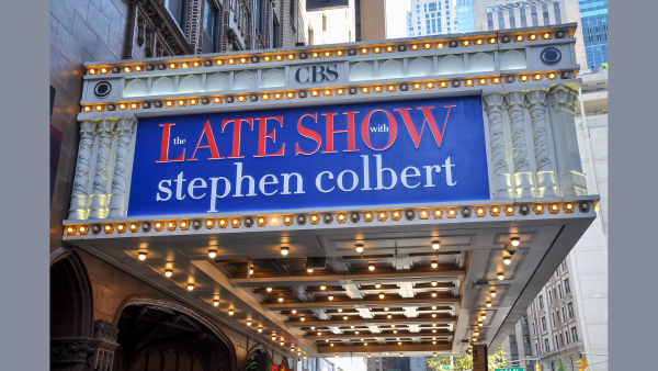 The Late Show with Stephen Colbert was filmed at the historic Ed Sullivan Theater in New York City. Photo by Lester Balajadia / Shutterstock.com.