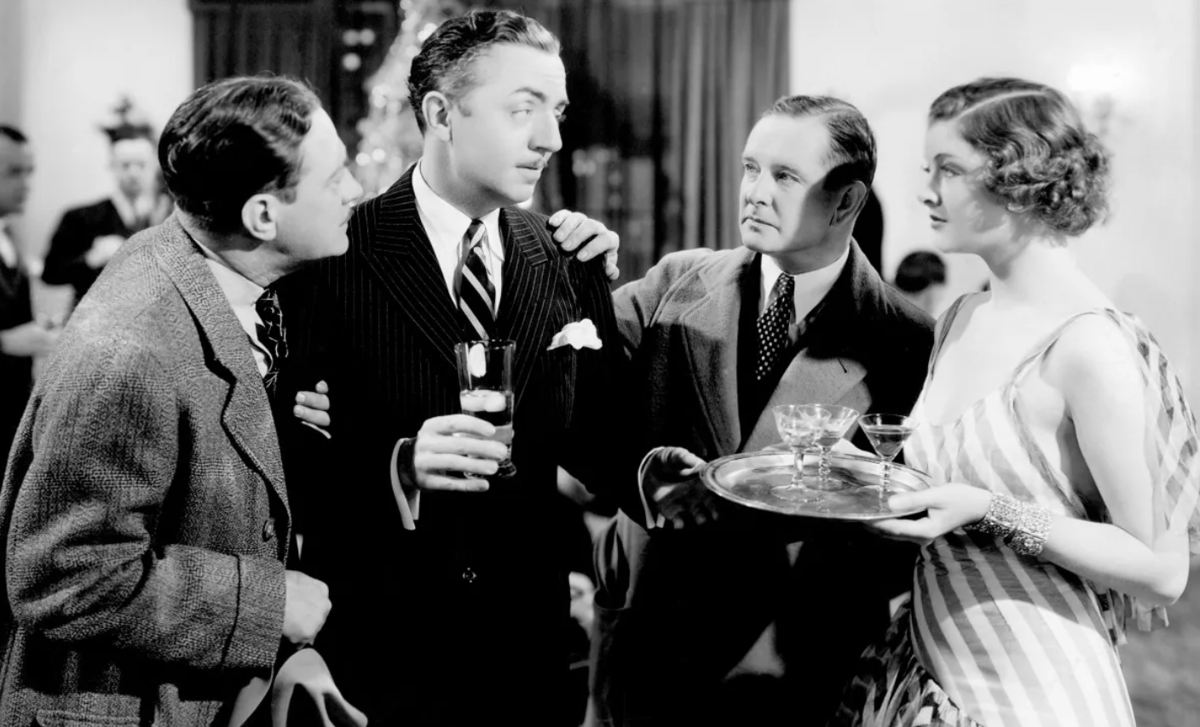  In the Thin Man movies, stars William Powell and Myrna Loy were often seen with cocktails in hand. Photo courtesy of Photofest.