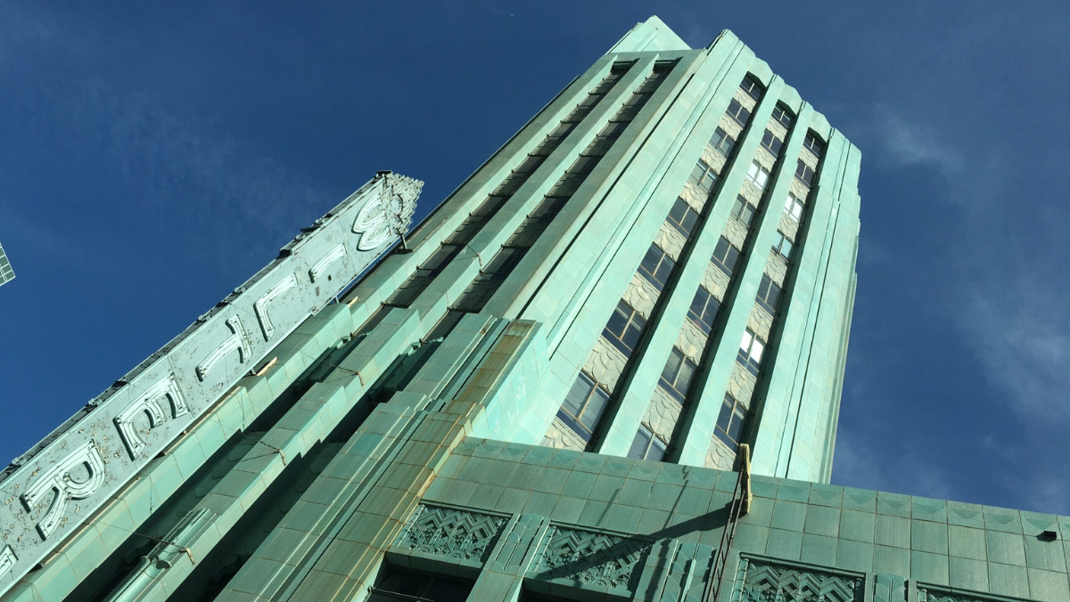 Wiltern Tower and Pellissier Building, photo by Adrian Fine for LA Conservancy