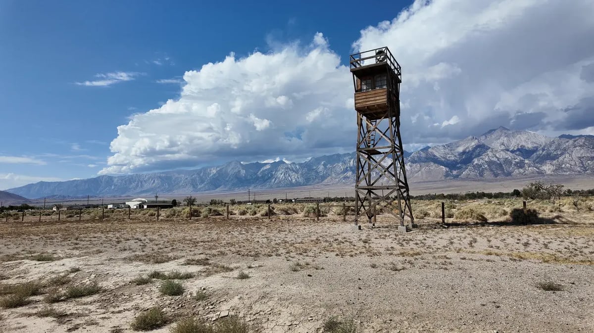 A guard tower still stands at the Manzanar National Historic Site. Photo: Saul Gonzalez