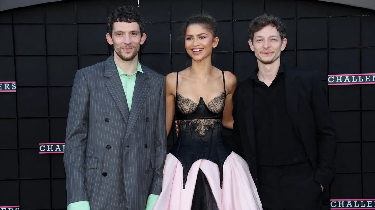 Cast members Zendaya, Mike Faist and Josh O'Connor attend a premiere for the film "Challengers" in Los Angeles, California. Photo credit: Mario Anzuoni/Reuters.