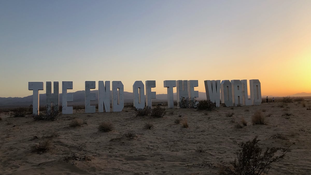  Jack Pierson, The End of the World installed in 29 Palms as part of High Desert Test Sites. Photo: Lindsay Preston Zappas. 